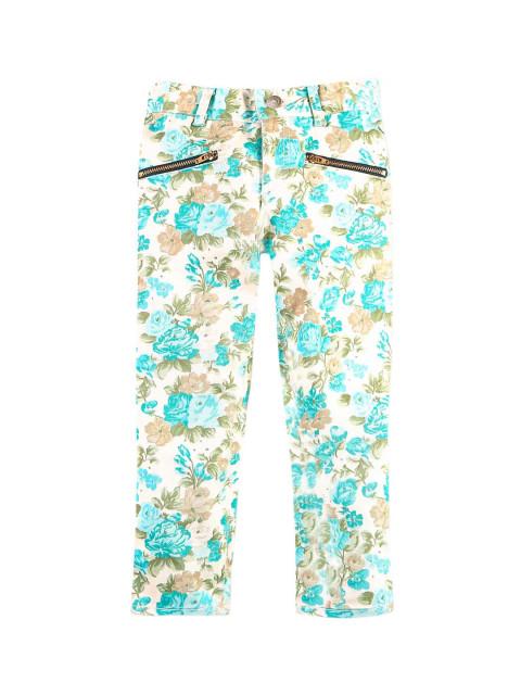 Cherry Crumble Unisex White & Sea Green Regular Fit Mid-Rise Clean Look Jeans